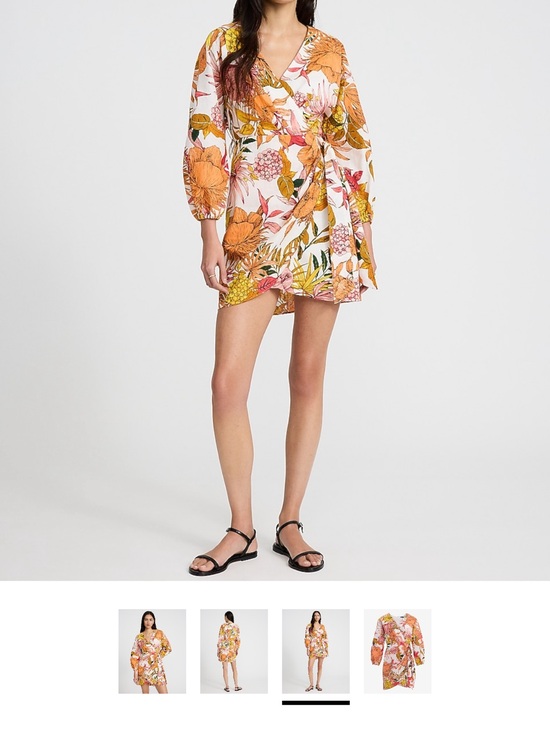 Express Dresses & Skirts - Express Floral Wrap Mini Dress in Orange & Cream